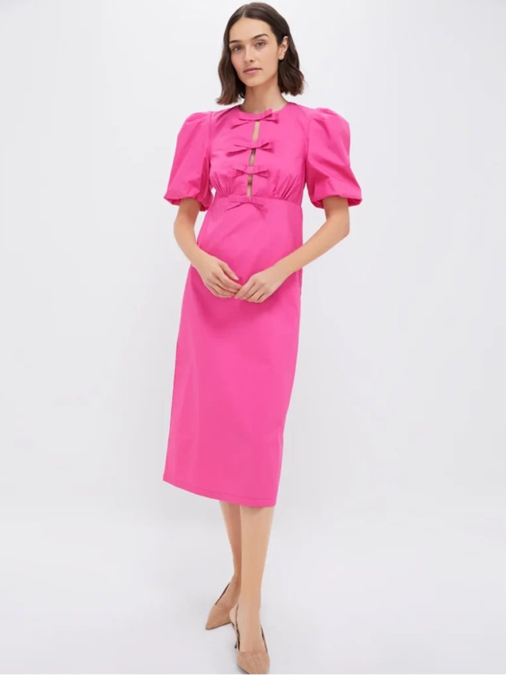 Tuckernuck - Hyacinth House - Bright Pink Bows Keelin Midi Dress